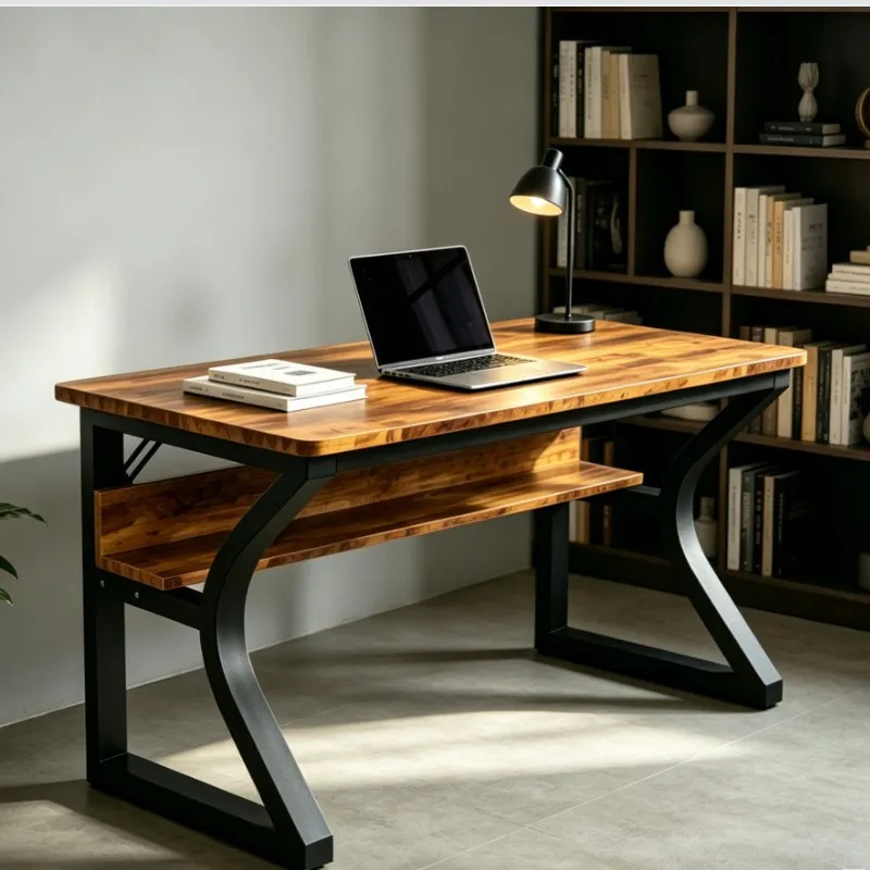 Esports Gaming Table - Retro Ferforje Bilgisayar Masası Amerikan Tarzı